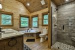 Upper level master bathroom with walk-in shower